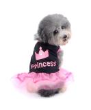 Ranphy Little Dog Cat Rock Chihuahua Clothing for Girls Crown Princess Dress Puppy Shirt Summer Rosa and White L Rosa Black - Buy Online on GoSupps.com