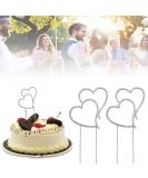 Skytowards Heart Cake Topper - Elegant Wedding Cake Decor | Crystal Torten Plug & Silver Cake Plug for Memorable Celebrations - Buy Online on GoSupps.com