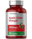 Horb ach Apple Cider Vinegar Capsules 1800mg | 150 Non-GMO Gluten Free Pills | Best Supplement for Health & Wellness - Buy Online on GoSupps.com