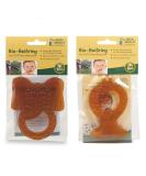 Gruenspecht Natural Rubber Teething Ring Double Pack | Safe Set of 2 - No Harmful Substances Silicones or Chemical Softeners - Ideal for Babies - Buy Online on GoSupps.com