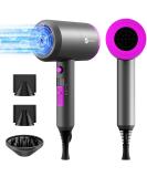 Slopehill Professional Ionic Hair Dryer - 1800W Fast Drying, Low Noise, 2 Nozzle and 1 Diffuser Attachments - Dark Grey - Buy Online on GoSupps.com