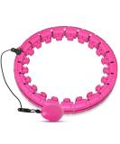 Brebon Weighted Hoola Exercise Fit Hoops Plus Size - 2 in 1 Weight Loss & Abdomen Fitness Equipment - 24 Detachable Knots - Adjustable Auto-Spinning Ball - Pink - Buy Online on GoSupps.com