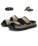 Extra Wide Diabetic Footwear | Unisex Adjustable Shoes for Swollen Feet | Men's Sandals for Arthritis & Plantar Fasciitis | Khaki 8.5 - Buy Online on GoSupps.com