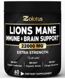 Lions Mane Mushroom Complex Capsules 22000mg with Cordeyceps, Reishi & Elderberry - Focus, Memory & Brain Support - Immune & Energy Supplement - 60 Count - Buy Online on GoSupps.com