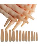 LuckForever 120pc XL Beige Coffin False Nails - Extra Long Ballerina Nail Art Tips - Buy Online on GoSupps.com