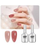 GAOY Jelly Gel Nail Polish Set - 2 Colors (Pink Nude Maroon Plum) | 16ml Sheer Soak Off UV Gel for Sweet Berry Nails - International Shipping Available - Buy Online on GoSupps.com
