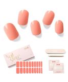 NAILOG Semi Cured Gel Nail Strips - 20 Extra Long Stickers, Glossy Coral Finish - Buy Online on GoSupps.com