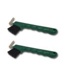 Premium Hoof Pick Set for Horses Donkeys & Goats - Extra Sturdy Brush & Ergonomic Handle (2x Green) - International Shipping Available - Buy Online on GoSupps.com
