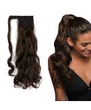 Iluu Long Curly Corrugated Ponytail Extension - Synthetic Clip-In #8 Chocolate Brown (45.7 cm 100 g) - International Shipping Available - Buy Online on GoSupps.com