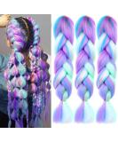 Kanekalon Ombre 4 Colors Mix Braiding Hair 3pcs Extensions Jumbo Hair Rainbow Color Colorful Twist Braid wigs Dreadlocks ( Pink /Purple/Green/Blue/ Light Cyan) (Lot 24Inch) ps18 - Buy Online on GoSupps.com