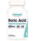 Nutricost Boric Acid 600mg - 60 Non-GMO Capsules for Women | Vaginal Suppository | International Shipping Available - Buy Online on GoSupps.com