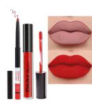 HAOYA Matte Ruby Red Lip Liner & Lipstick Set | Long-Lasting & Waterproof | 24H Matte Liquid Lipstick | Kit for Bold Lips - Buy Online on GoSupps.com