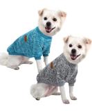 Hualisiji Small Dog Sweater for Chihuahua - Warm & Light Knitted Sweater Set (Blue & Gray) - Soft Elastic Easy to Wear - 2PCs Large - Buy Online on GoSupps.com