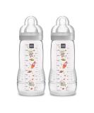 MAM Easy Active Bottle 11 oz (2-Count) Fast Flow Bottles 4+ Month Unisex Gray Unisex Easy Active 11 Ounce - Buy Online on GoSupps.com