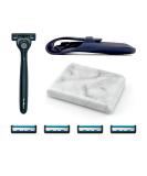 Tapstone Z5 Razor for Men - 5 Blade Shaving Razor with Travel Case & Marble Tapping Stone | RevMont Z5 Set for a Perfect Shave - Buy Online on GoSupps.com