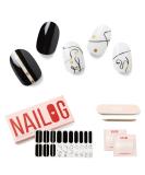NAILOG Extra Long Semi Cured Gel Nail Strips - 20 Piece Long Lasting Nail Stickers with Soft Glossy Finish - Buy Online on GoSupps.com