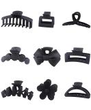 YOOOYOOO Black Hair Claw Clips - Lightweight, Strong Hold Matte Jaw Clips for Thick, Thin, Curly Hair - Vintage 90's Style for Women & Girls - Includes Organza Storage Bag - Buy Online on GoSupps.com