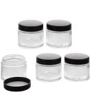 Clear Glass Jar 100ml with Black Lid - Empty Kosmetex Cosmetic Cream Jar | 5 Pack - Buy Online on GoSupps.com