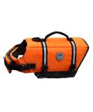 Vivaglory Neon-Orange Ripstop Dog Lifeguard Vest - Improved Buoyancy & Visibility for Small & Medium Dogs (XXS: 28-35cm Chest) - Ideal for Boating & Water Safety - Buy Online on GoSupps.com