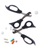 Scissors-Shaped Pill Cutter | Ergonomic Stainless Steel Pill Splitter for Accurate Dosage of Pills Tablets & Vitamins - Perfect for All Sizes - Buy Online on GoSupps.com