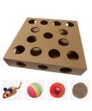 Unique Design - Interactive Indoor Cat Toy Puzzle Box As Seen on Channel 5 s The Secret Life of Kittens - Four Cat Toys Included 3 Balls and a Mouse Best Gift for any Cat Kitten or Their Owner! - Buy Online on GoSupps.com