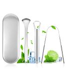 Acwoo Stainless Steel Tongue Cleaner Set - 3 Pieces Rose Gold Tongue Scrapers for Adult Oral Care | Fight Bad Breath & Enhance Oral Hygiene - Buy Online on GoSupps.com