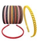 Buy 12 Thin Plastic Headbands for Girls & Women - 8mm Chain Hairbands with Teeth for Kids | International Shipping Available - Buy Online on GoSupps.com