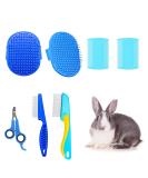 Rabbits Care Brushes Kit - Small Pet Hair Brushes & Nail Clippers for Rabbits Cats & Puppies - Blue Massage Brush Set - Buy Online on GoSupps.com
