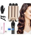 Lockenstab 3 Barrels Deep Waves 28mm - Aimervo Waver with LCD 14 Temp Levels (80-210 ) Ceramic Coating Ideal for All Hair Types + 2 Hair Clips - Shop Now! - Buy Online on GoSupps.com