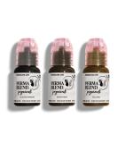 Perma Blend Cool Eyebrow Tattoo Kit - Permanent, Pigmented, Vegan Makeup with Blackish Brown, Dark Fudge, & Mallard Ink - High Retention Permablend Pigment (3 Count) 0.5 Ounce (Pack of 3) Cool Eyebrow Set - Buy Online on GoSupps.com
