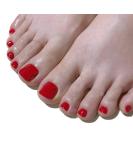 RODAKY Glossy Red Press On Toe Nails - 24PCS False Toe Nail Set for Women - Buy Online on GoSupps.com