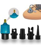 Paddle Board Pump Adapter | FIPASEN Air Pump Adaptor with 4 Valve Nozzles | for Inflatable Boat, SUP, Bed | Compressor Converter - Blue - Buy Online on GoSupps.com