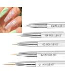 Modelones Nail Brush Set - 5Pcs Thin Nail Art Brushes for Gel Polish Painting | Hexagonal Shape for Easy Hold | Various Sizes for Nail Designs - White - Buy Online on GoSupps.com