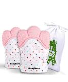Teething Gloves for Babies - BPA-Free Silicone Teething Mitts (Pink 2 Pack) - Ideal for 2 Months+ - Comfortable & Safe Teething Relief - Buy Online on GoSupps.com
