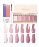 Solid Cream Gel Polish Set - 6 Pudding Colors Nail Brush & UV Manicure Kit - Perfect Gift for Moms Girls & Friends - Soak Off Portable Nail Art - Buy Online on GoSupps.com