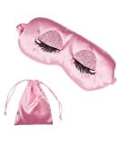 Ulife Mall Soft Satin Sleep Mask - Silk Eye Mask for Women Breathable Sleep Blindfold with Rubber Band Skin-Friendly Ultra-Like Sleep Mask - Pink - Buy Online on GoSupps.com
