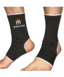 Meister Muay Thai MMA Ankle Support Wraps (Pair) - YOUTH Black - Buy Online on GoSupps.com