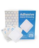 JJ CARE Adhesive Island Dressing [Pack of 25] - 4x4 Sterile Bordered Gauze - Latex-Free & Non-Stick Wound Dressing - Buy Online on GoSupps.com