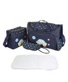 Shop FakeFace Oxford Tissue Cartoon Baby Bag Set - 4 in 1 Diaper Handbag Shoulder Bag & Bottle Holder - Dark Blue - International Shipping - Buy Online on GoSupps.com