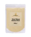 Vital Wheat Gluten Flour 500g by Villa Nostrum - Ultimate Baking and Cooking High Protein Low Carb Bread Vegan - Buy Online on GoSupps.com