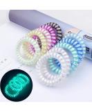 Monsper Luminous Hair Tie Set 8 Pack Mixed Color Ponytail Holders for Women and Girls - Elastic Coil Hair Ties Phone Cords - White - Buy Online on GoSupps.com