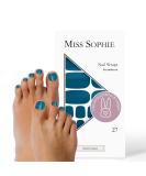Original Miss Sophie Pedi Wraps | Petrol Velvet Pedicure | 27 Ultra-Thin Nail Polish Stripes for Natural & Artificial Nails | Perfect for Gel & Shellac Finish - Buy Online on GoSupps.com