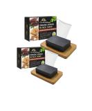 Natural African Black Soap with Cocoa Butter & Vitamin E - Paraben-Free Vegan Gentle for All Skin Types (Lot of 2 - Buy Online on GoSupps.com