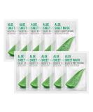 Eunyul Purity Aloe Facial Cloth Masks Pack of 10 - Korean Skin Care for Moisturizing Nourishing & Clarifying - Natural Ingredients - Buy Online on GoSupps.com
