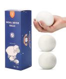 3 Pack XL Organic Wool Dryer Balls - 100% New Zealand Wool Fabric Softener - Reusable & Eco-Friendly - 1000 Loads - Wrinkle-Free Laundry - Baby Safe - White - Buy Online on GoSupps.com