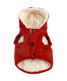 Vecomfy Fleece-Lined Dog Hoodie in Red - Cozy Winter Coat for Small to Medium Dogs - Buy Online on GoSupps.com