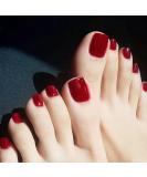 Handcess Square Glossy White False Toe Nails - Full Cover Stick-On Nail Tips for Women & Girls (24 PCS) - Buy Online on GoSupps.com