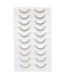 Buy 3D Mink Wispy Eyelashes - Natural Brown 9mm Lightweight & Reusable - 10 Pairs of Thin Band Fake Lashes for Stunning Looks - Buy Online on GoSupps.com