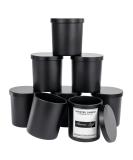 10oz 8 Pack Thickened Glass Candle Jars with Metal Lids - Matte Black - Buy Online on GoSupps.com