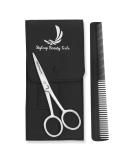 Premium Stainless Steel Beard Scissors & Comb Set for Men | Precision Nose Ear & Eyebrow Hair Trimmers - Buy Online on GoSupps.com